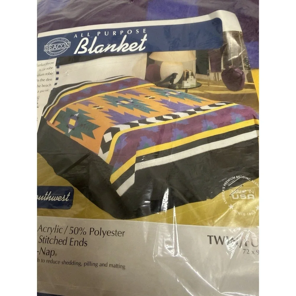 NEW VTG Beacon Blanket Southwest Twin/Full 72x90